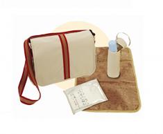 roba Wickeltasche, Tasche inkl. Wickelplatte, Windelbeutel & Flaschenschutz, Canvas beige