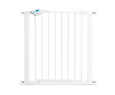 Lindam Easy Fit Plus Deluxe Türschutzgitter mit Druckbefestigung ohne zu Bohren-Weiss-Verstellbreite 75cm bis 82cm, maximum 117cm mit Verlängerung