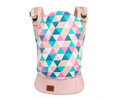 Kinderkraft Babytrage NINO, Rückentrage, Bauchtrage für Säuglinge und Kleinkinder, Baby Carrier, Kindertrage, Ergonomisch, aus Baumwolle, Leichte Konstruktion, ab 3 Monate bis 20 kg, Rosa