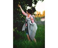 Little Frog 6547 Jacquard Baby Tragetuch, Größe 7, Linen Monochrome Cube, grau, 260 g