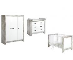 Schardt Kinderzimmer Nordic Chic - Bett, Wickelkommode, Schrank 3 türig