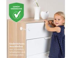 reer Multi-Sicherung, Kindersicherung für Schrank, Schublade und mehr, vom schwäbischen Kindersicherheitsexperten, weiß