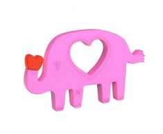 Manhattan Toy Animal Shapes Elefant Silikon Beißring, Pink