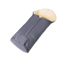 Fellhof Lammfell-Fußsack Meribel, OEKO-TEX® Standard 100 zertifiziert, 35x80 cm, wind- und wasserdicht, bei 30 °C waschbar, für Babyschale und Babywanne (anthrazit)
