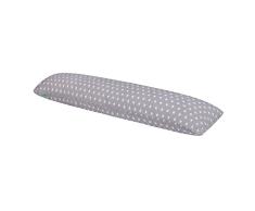 LULANDO SleepSide Seitenschläferkissen Schwangerschaftskissen Lagerungskissen Körperkissen 120x40 cm. Weiches und bequemes Kissen zum Schlafen und Ausruhen. Farbe: White Stars / Grey