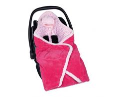 Bemini by Baby Boum 492LIZIE57SF Einschlagdecke für Babyschale BISIDE Softy/Jersey LIZIE pompon 90 x 90 cm,rosa