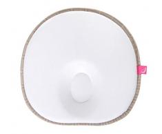 Ergonomisches Babykissen mit Öko-Tex Standard 100, Klasse 1 - zur Heilung und Vorsorge vom Plattkopf mit Memory Foam, weiß/Quadrate apricot