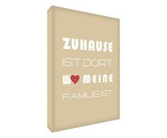 Little Helper HMEFAM1216-01G Feel Good Art Wandschmuck Leinwand, 60 x 40 cm, beige