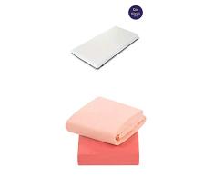 ClevaMama Airgo Support Babymatratze mit 2 Baumwolle Spannbetttuch Korallen, 60 x 120 cm (bundle)