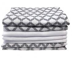 Motherhood Baby Waschtücher aus Baumwoll-Musselin, Baby Waschlappen - (7 Stück), 30x30 cm, Öko-Tex Standard 100, Grau Classics 2017