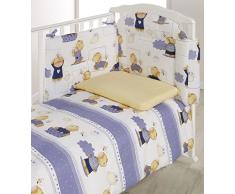 ITALBABY 120.0003 Glücklicher Bär Bettgarnitur für Babybett blau