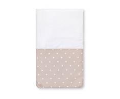 pirulos 83300510 Tagesdecke mit Füllung Kinderbett, Stars, Weiß und Leinen