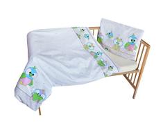 Cosing 332-019-158 Kinderbettwäsche Set Baumwolle 2 Teilig - Eulen, grau