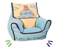 Delsit Kindersitzsack Kinder Sitzsack Spielzimmer Kindersessel für Jungen und Mädchen Camping, blau