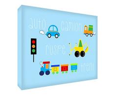 Feel Good Art zoomilly1216 – 04it Bild auf Leinwand Wand in Frühstücksflocken und Entnehmen 30 x 20 x 4 cm blau