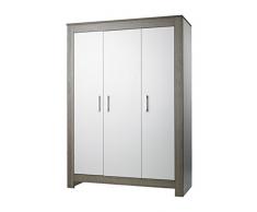 Geuther - 3-teiliger Kleiderschrank Marlene, made in Germany, 3-türig, 2 Kleiderstangen, 4 Einlegeböden, wenge-weiß