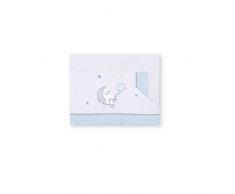 pirulos 00913113 – Triptychon Bettwäsche, Design Mond, 80 x 140 cm, weiß/blau