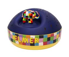 Trousselier - Elmer der Elefant - Nachtlicht - ideales Geburtsgeschenk - Sternenprojektor mit Musik - Rotierende Figur - Batterien inklusive