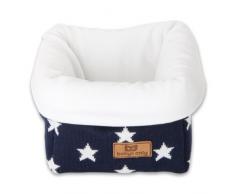 Babys Only 913997 Aufbewahrungskorb Sterne gestrickt, 17 x 20 cm, dunkel blau/weiß