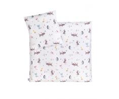 Jersey Bettwäsche Crazy Animals, Gr. 80x80 + 35x40 cm