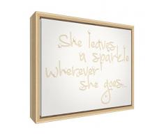 Feel Good Art eco-printed und gerahmt Kinderzimmer Leinwand mit Natur massiv Holzrahmen (44 x 34 x 3 cm, Medium, Beige, lässt Sie ein Funkeln Wo Sie Geht)