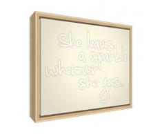 Feel Good Art eco-printed und gerahmt Kinderzimmer Leinwand mit Natur massiv Holzrahmen (64 x 44 x 3 cm, groß, cremefarben, lässt Sie ein Funkeln Wo Sie Geht)