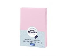 Julius Zöllner 8330047760 Jersey Spannbetttuch für Wiegen 90x40 und Stubenwagen, Farbe: rosa