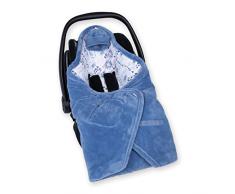 Bemini by Baby Boum 492APAWI62SF Einschlagdecke für Babyschale BISIDE Softy/Jersey APAWI shade 90 x 90 cm ,blau