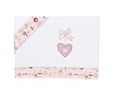 BOLIN bolón Bettwäsche Set 3 teilig für Kinderbett 60 x 120 cm.) Cuore Pink