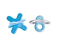 MAM Bite & Relax Set, extra leichte blaue Beißringe für Babys, schmerzlindernde Baby Zahnungshilfe für Vorder- und Backenzähne, ab 2+Monaten
