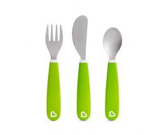Munchkin 012509 Splash Besteckset für Kleinkinder, mit Gabel, Messer und Löffel, grün