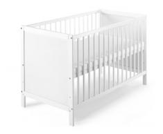Schardt 03 075 19 02 Schardt Kinderbett Leo 60x120 cm mit Sprossengitter / Kiefermassivholz mit HDF Füllung weiß lackiert