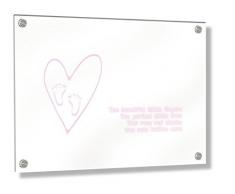 Feel Good Art Wand montiert Acryl Rahmen mit Stand-Off Schrauben (30 x 20 x 0,6 cm, klein, Soft Pink, zehn Finger und Zehen/Kinderzimmer Dekor)