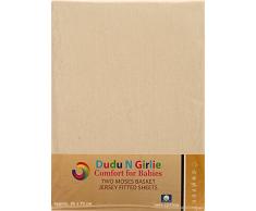 DuDu N Girlie Moses Korb Dick Jersey Spannbettlaken Blatt, cremefarben, 2-teilig