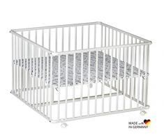 Schardt 02 010B00 02 082 Laufgitter Basic 100x100 cm, Massivholz Buche, Folie Origami Black, weiß