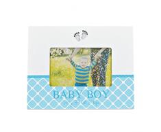 LED baby photo frame - LED Baby Fotorahmen - Baby Bilderrahmen mit LED Beleuchtung Fuß-Motiv - Baby Boy