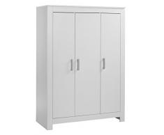 Geuther - 3-teiliger Kleiderschrank Marlene, made in Germany, 3-türig, 2 Kleiderstangen, 4 Einlegeböden, weiß