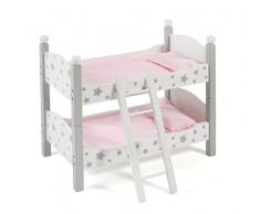 Puppen-Etagenbett, Puppenmöbel, Stars grau