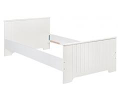 roba Jugendbett Dreamworld 3, Juniorbett mit einer Liegefläche 90x200 cm, Bett in stilvollem Weiß für Kinderzimmer und Jugendzimmer
