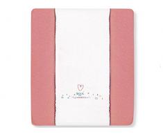 pirulos 36013219 – Wickelauflage Badewanne, Einhorn, Baumwolle, 50 x 70 cm, weiß und Erdbeere