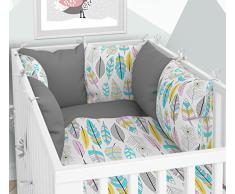 Babybett-Wäsche und Kissen-Nestchen - Sechs Kissen samt Bezügen für das Babybett 70 x 140 cm