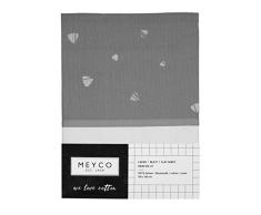 Meyco 433041 Bettlaken mit Umschlagrand SWEET TRIANGLE Grau 75x100 cm