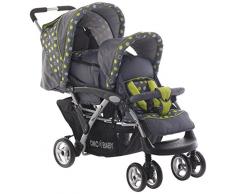 CHIC 4 BABY Geschwisterwagen Duo inkl. Babytragetasche und Regenhaube, grau