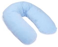 Julius Zöllner 382-4631-01 - Stillkissen Banane Nicki Hohlfaser uni hellblau, Größe: circa 190 cm (Außenmaß)