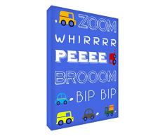 Feel Good Art ZOOMCAR1216 – 04it Bild auf Leinwand Wand in Frühstücksflocken und Entnehmen 40 x 30 x 4 cm blau