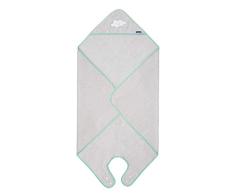 Clevamama Baby Kapuzen Handtuch - Badetuch Badeponcho als Schürze aus Baumwolle, Cremefarben