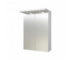 Quadro Bad Schrank 50 cm inkl. LED Leuchten 2-türig IP 44 mit Soft-Close Badezimmer Spiegelschrank