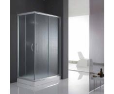 Eckeinstieg Duschkabine 100x80 CM H185 Satiniert 5mm Glas Mod. Alabama - IDRALITE