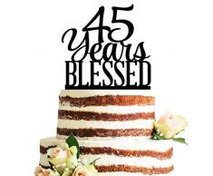 Classy Birthday Kuchen Topper 45 schwarz