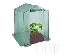 Relaxdays Foliengewächshaus, begehbar, Tür, Balkon & Garten, Stecksystem, Tomatengewächshaus, HBT: 200x155x155 cm, grün